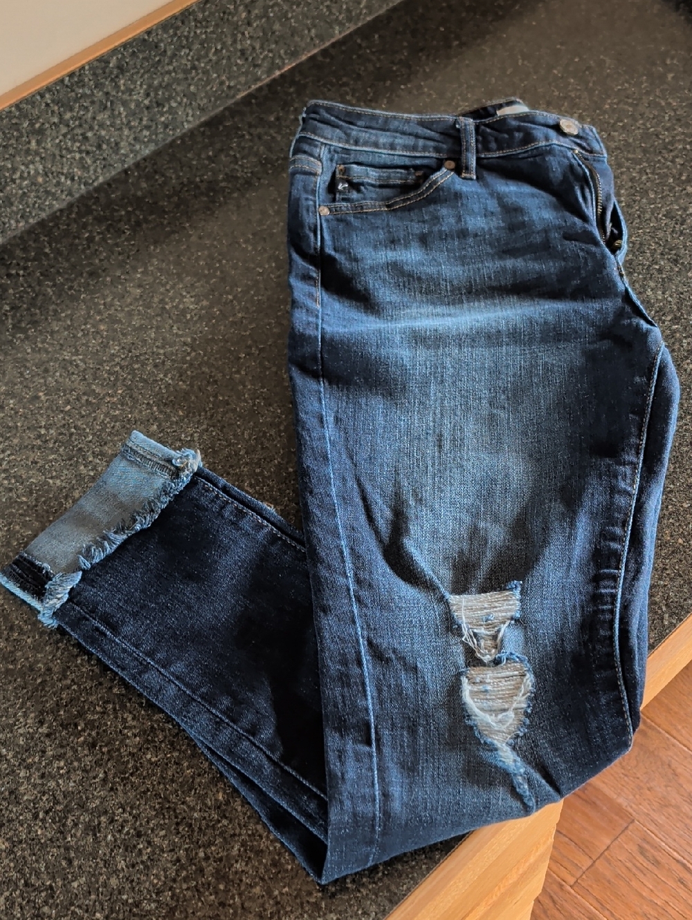 KanCan Dark Blue Distressed Women’s Skinny Jeans